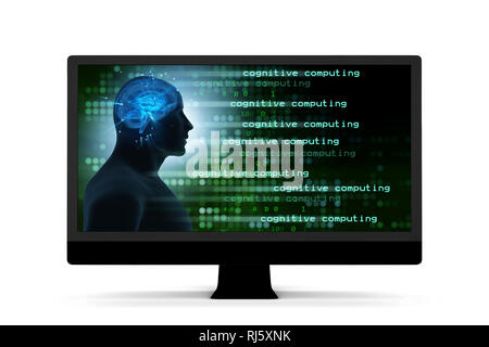 Machine learning and cognitive computing - 3d rendering Stock Photo