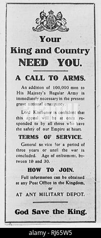 Recruiting Poster WW1 Stock Photo