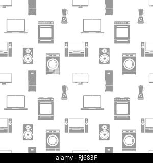 Household electrical appliances seamless pattern. Vector illustration. Stock Vector