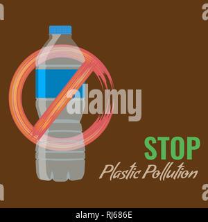 No plastic advertisement template. Protest against plastic garbage. Vector Illustration. Stock Vector