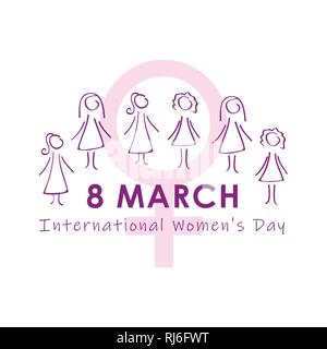 international womans day 8th march vector illustration EPS10 Stock Vector
