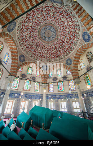 Interior of the Tombs of Sultans Mehmed III, Selim II, Murad III, İbrahim I and Mustafa I located on the territory of Hagia Sophia museum - Istanbul Stock Photo