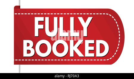 Fully booked banner design on white background, vector illustration Stock Vector