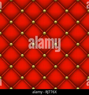 Red background from quilted fabric Stock Vector