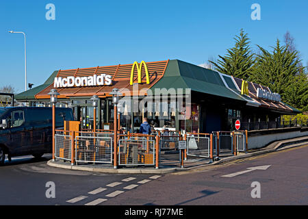 A McDonald's food franchise near Otford in Kent, England Stock Photo