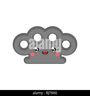 kawaii brass knuckles. Cute cartoon knuckle-duster. knuckle Funny Sweet vector illustration Stock Vector