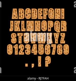 Decorative alphabet vector font. Stock Vector