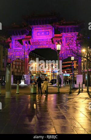 Chinese lanterns on in Liverpool announcing The Year of the Dragon 2024 ...