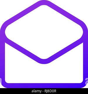 Purple message icon in the circle. Thin line. Stock Vector