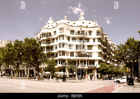 Casa Mila von Antoni Gaudi in Barcelona Stock Photo