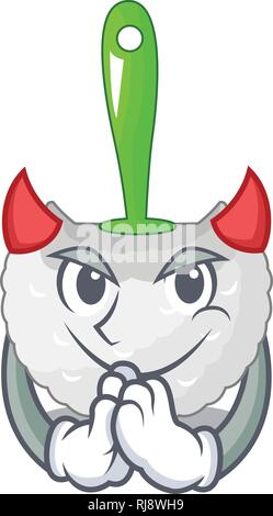 Devil toilet brush isolated in a cartoon Stock Vector