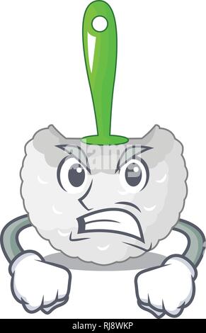 Angry toilet brush isolated in a cartoon Stock Vector