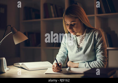 Student learning at home. Stock Photo
