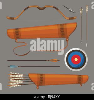Shooting with bow. Vector illustration EPS 10 Stock Vector
