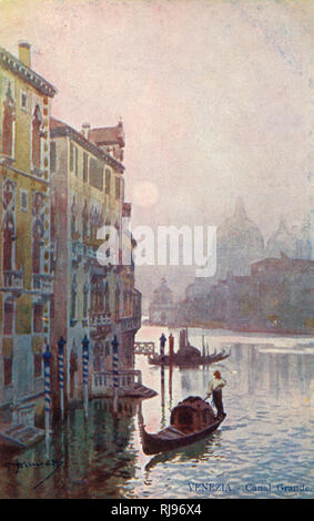 Gondola on the Grand Canal, Venice, Italy Stock Photo