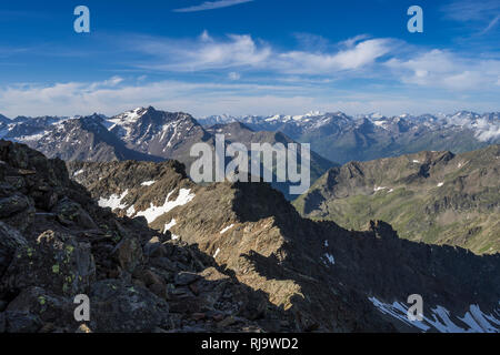 Österreich, Tirol, Stubaier Alpen, Kühtai, Aussicht vom Sulzkogel in Kühtai Stock Photo