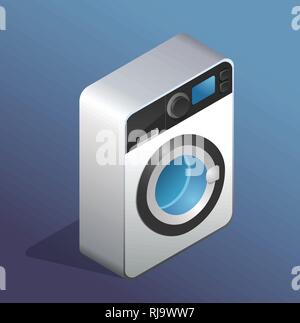 Isometric icon of washing machine Stock Vector
