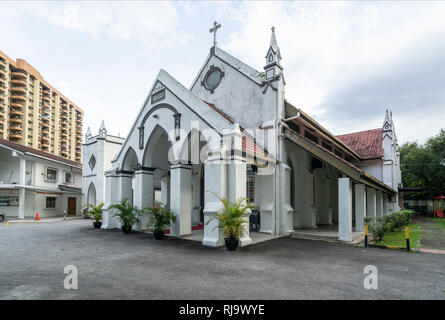 the courtyard of Evangelical Lutheran Zion Cathedral in Kuala Lumpur, Malaysia Stock Photo