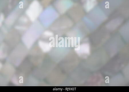 Pearl background with blurred fractal blue and mauve shimmering mosaic inlay Stock Photo