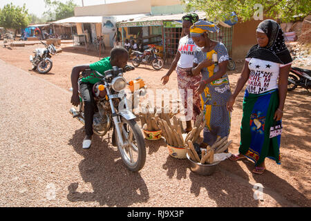 Yarsi village, Yako, 1st December 2016;   Cassava on sale at the local market. Stock Photo