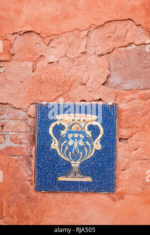 Mosaic panel on a house wall in Murano Stock Photo