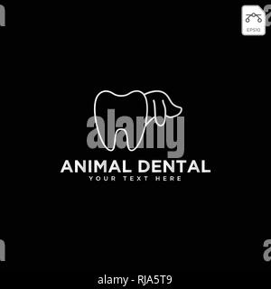 dental Animal consulting, logo template vector illustration with business card Stock Vector