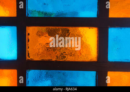 two-colored glass brick wall in Murano Stock Photo