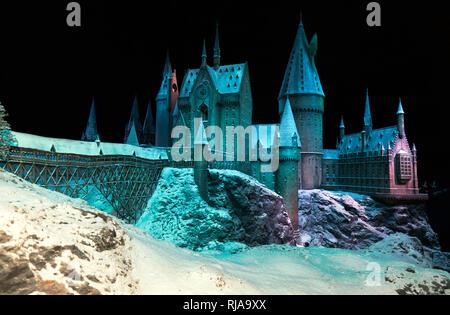 Hogwarts in the Snow, Warner Brothers Studio Tour, Leavesdon Stock Photo
