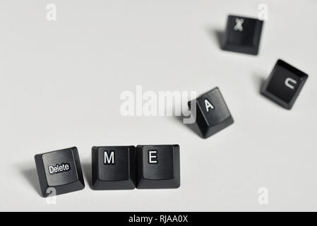 Concept with Keyboard Delete Me Key Stock Photo