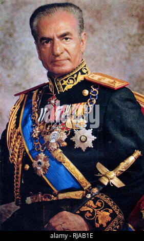 Mohammad Reza Pahlavi (1919 – 1980), Mohammad Reza Shah; last Shah of Iran from 16 September 1941 until his overthrow by the Iranian Revolution on 11 February 1979. Stock Photo