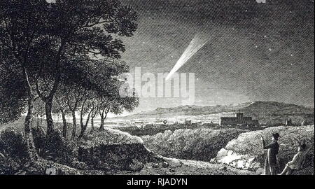 An engraving depicting The Great Comet of 1811. Dated 19th century Stock Photo