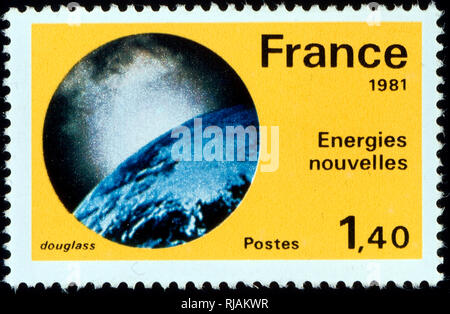 French postage stamp celebrating alternative energy 1981 Stock Photo