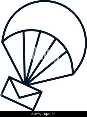parachute flying with envelope delivery service vector illustration design Stock Vector