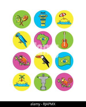 brazil country set icons vector illustration design Stock Vector