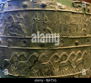 Relief cast in a Bronze band from the Balawat Gates. Balawat (ancient ...