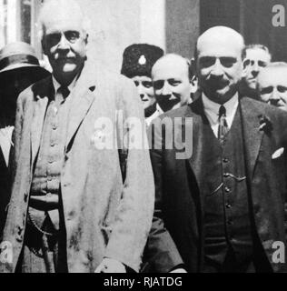 Dr. Chaim Weizmann with Lord Balfour, visiting Jerusalem in Palestine (later Israel) 1925 Stock Photo