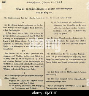 Nazi Era Law On The Status Of Jews March 28th 1938. On A Form Issued By ...