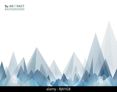 Abstract soft wide blue triangle pattern geometric of mountain shape. Business design of modern presentation. You can use for poster, ad, cover design Stock Vector