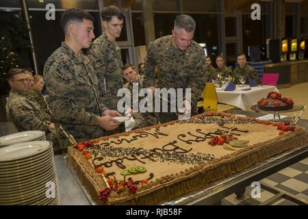Marines celebrate the 241st Marine Corps birthday during the