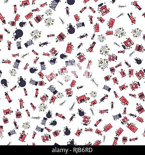 Pyrotechnics set pattern. Vector illustration EPS 10 Stock Vector