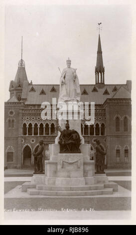 King Edward VII Memorial, in front of Frere Hall, Karachi, British India. Stock Photo
