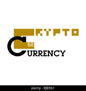 Color vintage cryptocurrency emblem, label, badge and design elements. Vector illustration, EPS 10 Stock Vector