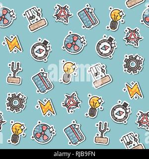 Colored physics pattern. Measuring equipment, instrumentation and elements Stock Vector