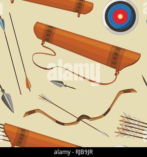 Shooting with bow pattern. Vector illustration EPS 10 Stock Vector