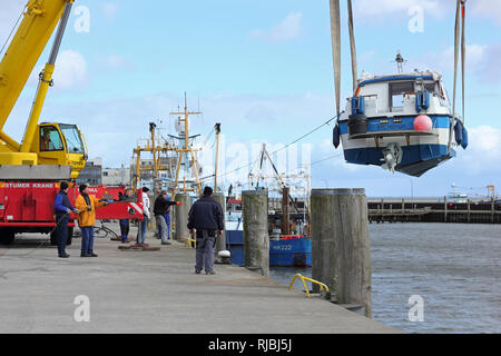 Start of season in the yacht harbour of Hörnum on the island of Sylt in Germany Stock Photo