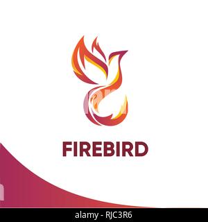 Firebird logo template Stock Vector