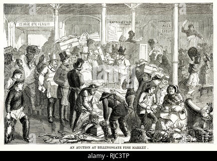 Billingsgate Fish Market in 19th Century Stock Photo - Alamy