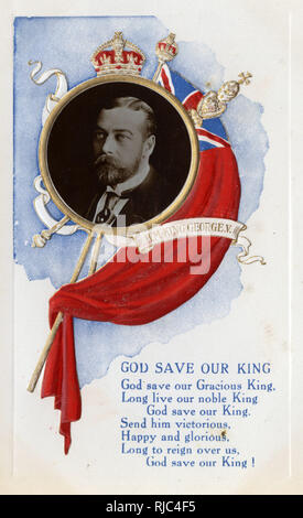 Coronation Souvenir Postcard - King George V Stock Photo