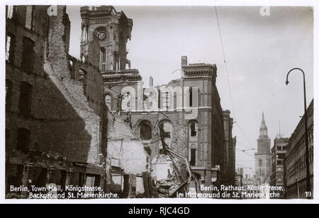 Berlin, Germany - after WW2 - Town Hall, Konigstrasse Stock Photo