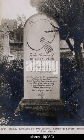 Tomb of Joseph Severn (1793-1879) - Protestant Cemetery, Rome, Italy - Artist Companion of John Keats.